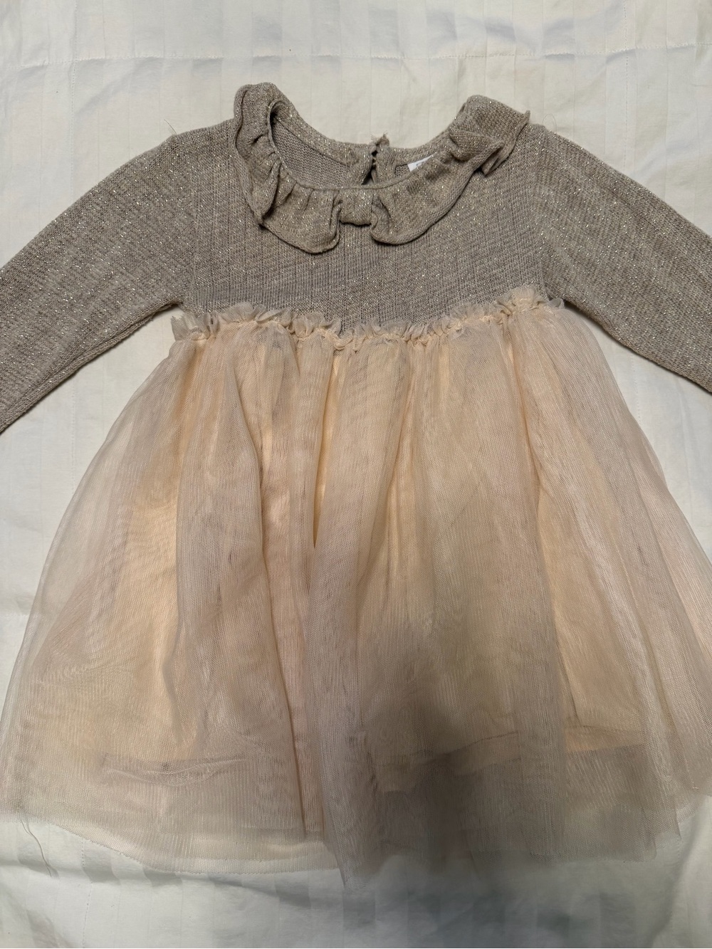 Zara Sparkle Knit Top with Blush Tulle Skirt Dress